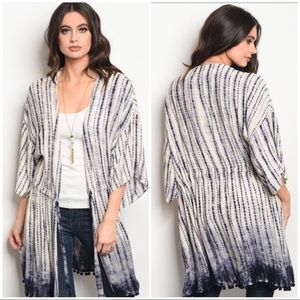 Navy Tie-dye Cardigan